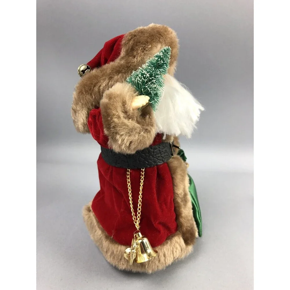 Santa Claus Figure Christmas Tree Topper Bottle Brush 8” Holiday Decor Gift